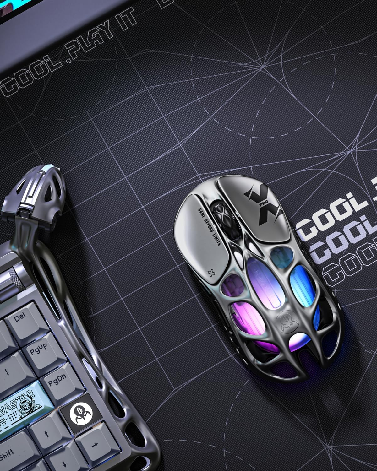 GravaStar Mercury X Pro Wireless Gaming Mouse - Interstellar Silver GravaStar Mercury X Pro Wireless Gaming Mouse - Interstellar Silver